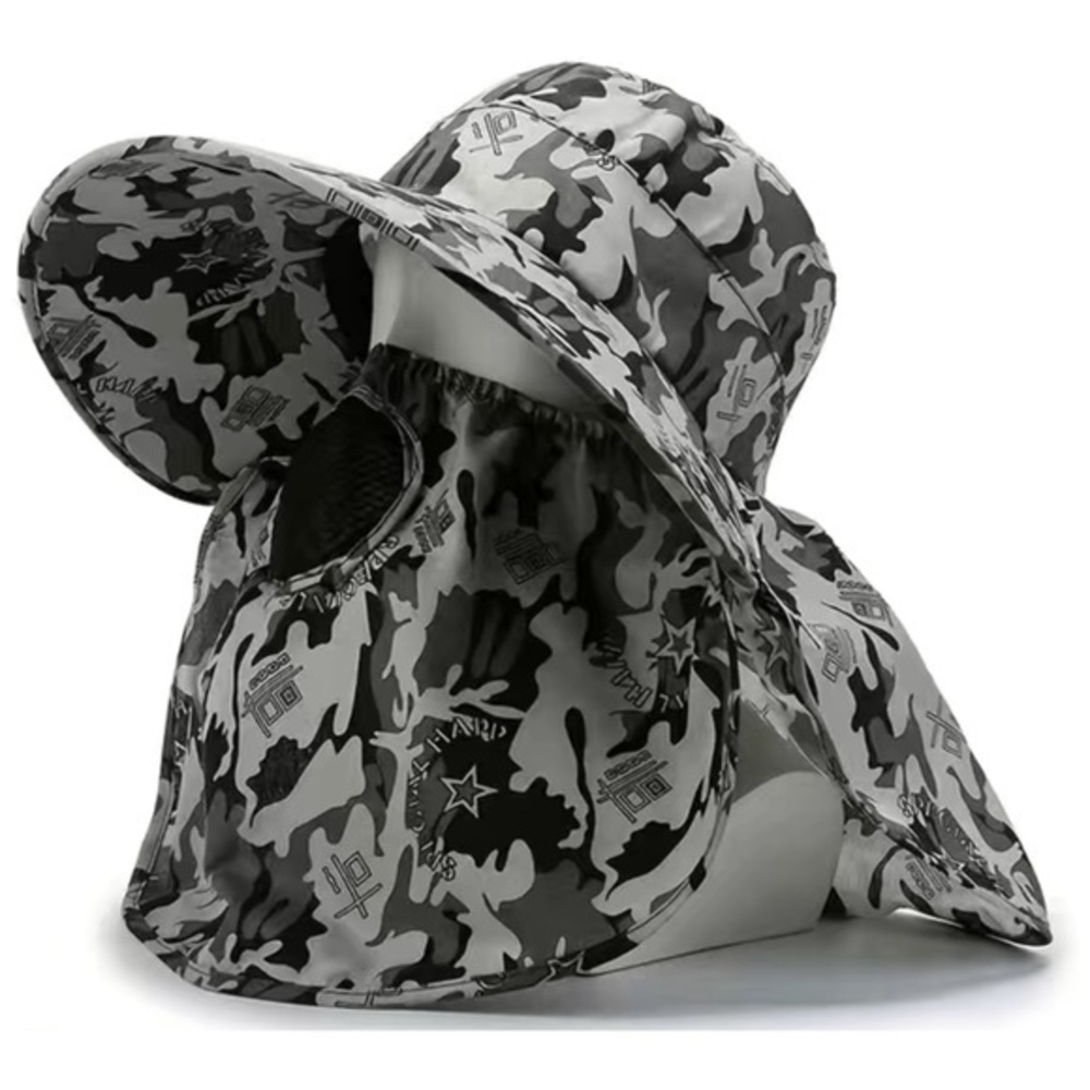 New! Unisex Camo Sun Hat Camouflage Grey Gray